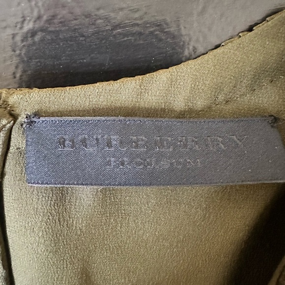 Y2K Burberry Prorsum Olive Green Ruched Blouse - Picture 10 of 16